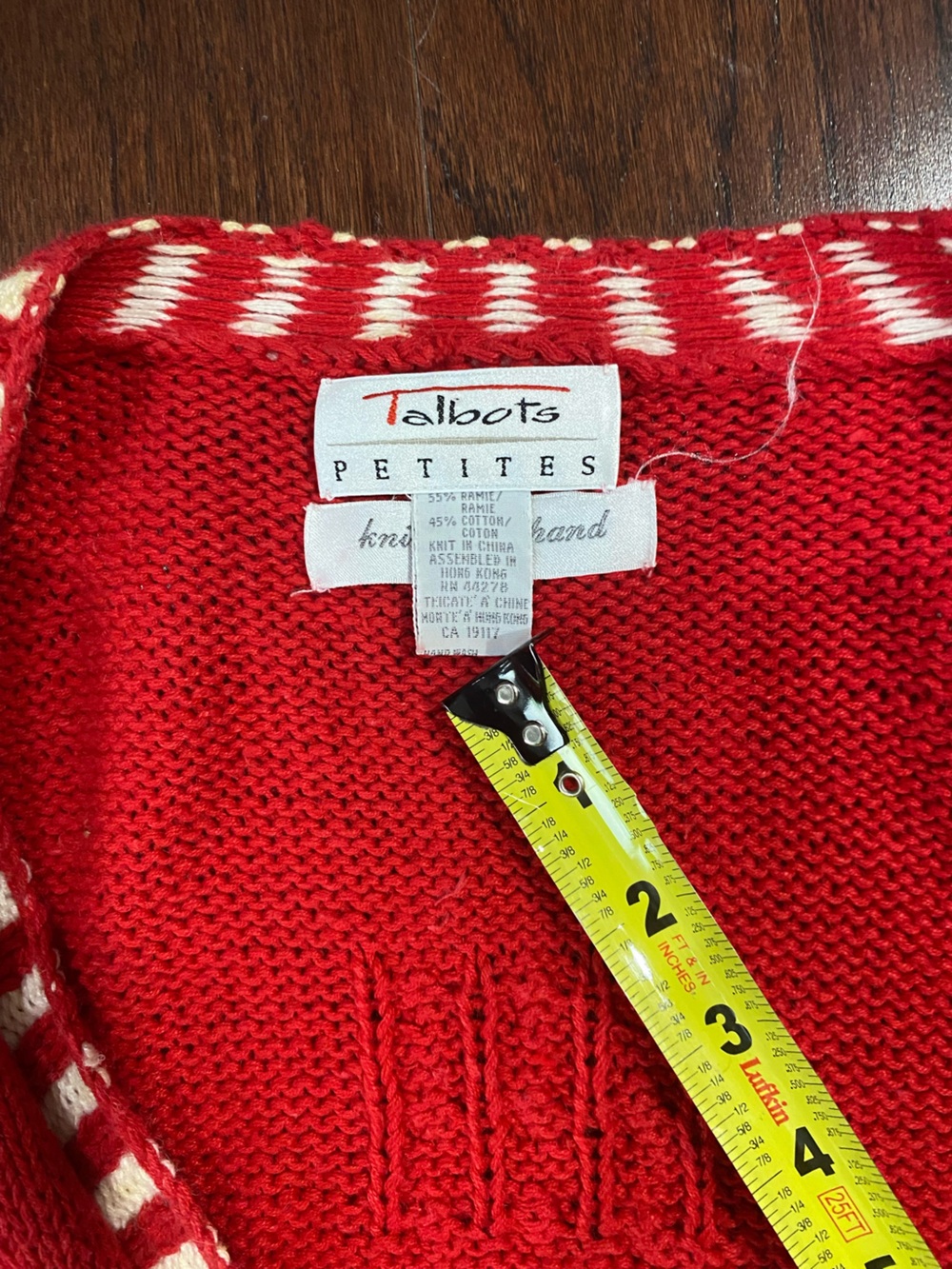 Vintage Snoopy Peanuts Christmas Sweater Red Knit Festive Holiday 90s Talbots PS - Picture 4 of 6